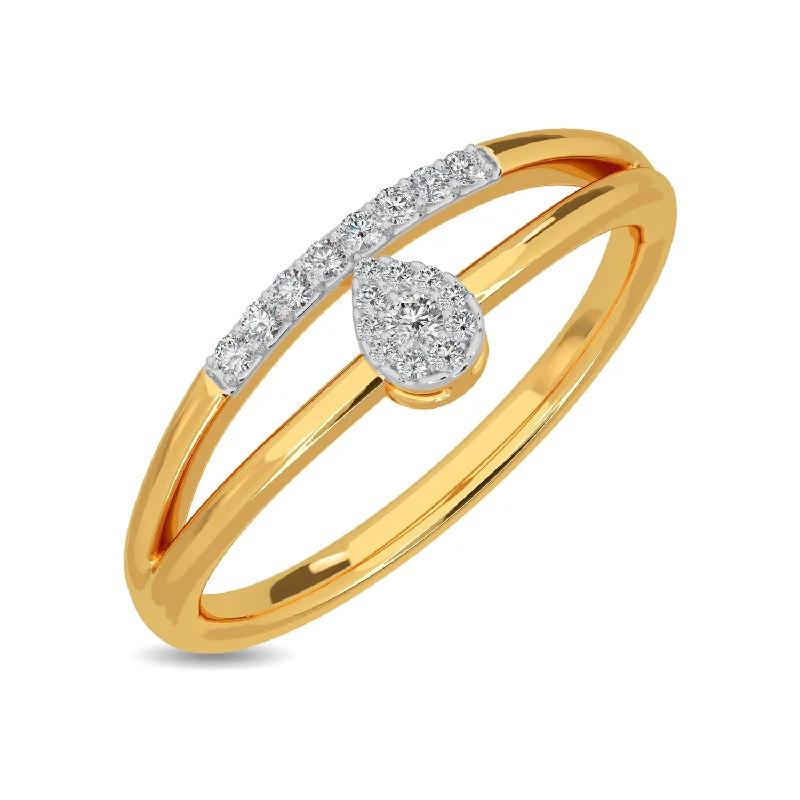 Couples Engagement Ring Sets-DEW DROP RING