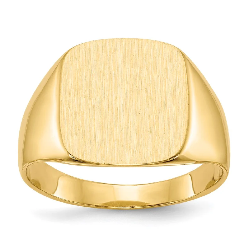 Personalized Men’s Wedding Bands with Gemstones-18k Yellow Gold Men's Signet Ring