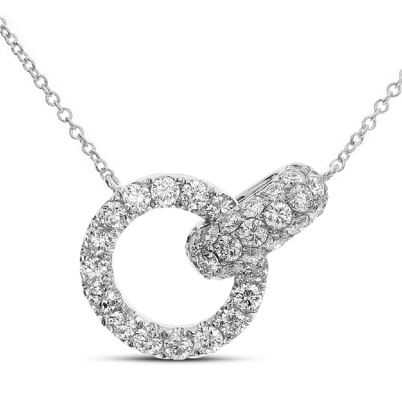 Artistic Pendant Necklaces-18K White Gold Natural Diamonds Contemporary Necklace