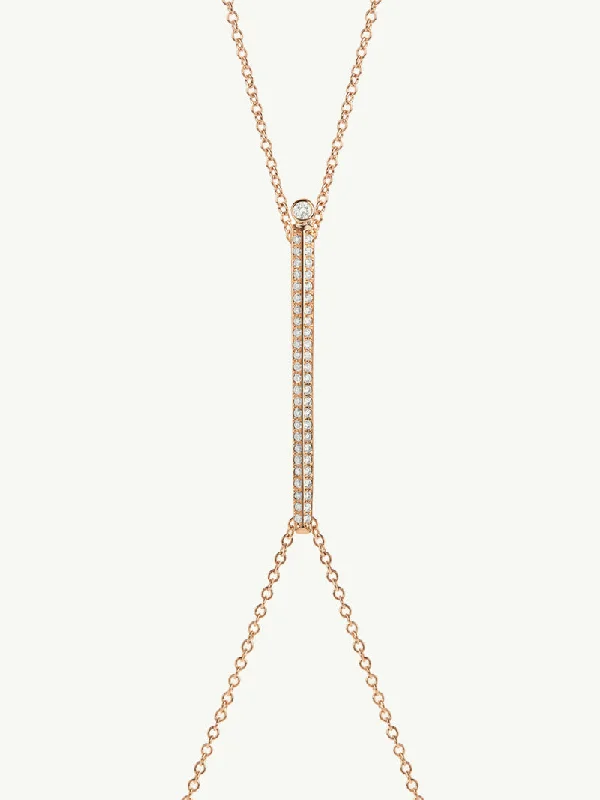 High-End Necklaces-Aracelis Body Chain Necklace With Brilliant Pavè-Set Diamonds in 18K Rose Gold