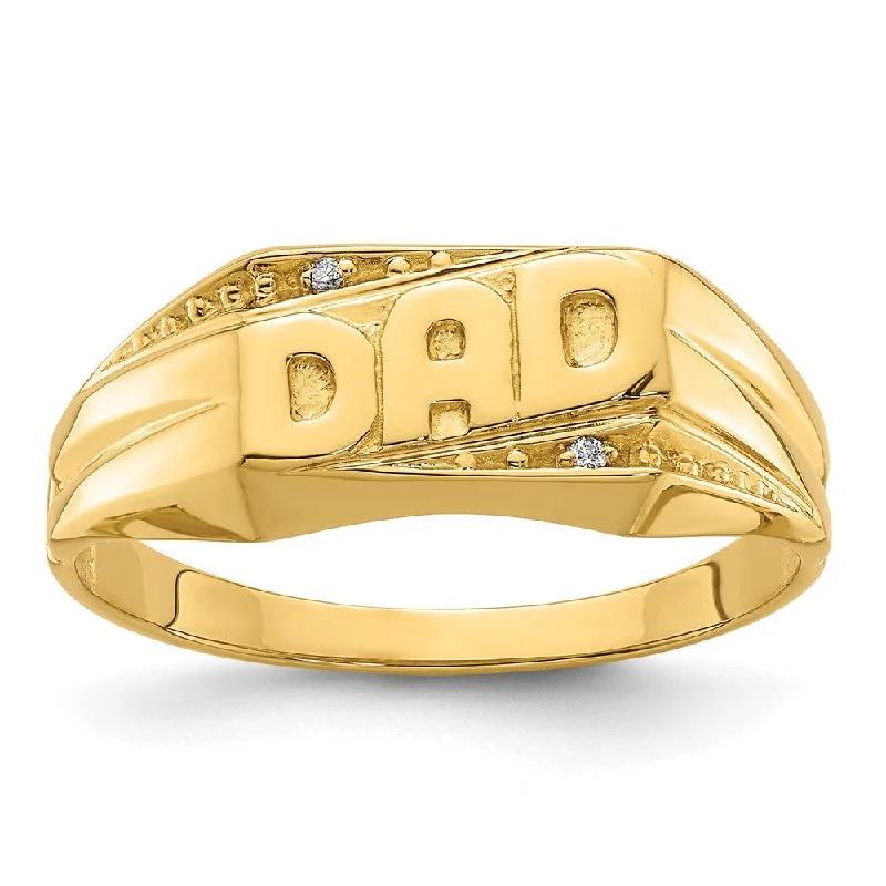 Custom Gemstone Wedding Bands for Men-Men's DAD Father's Day Natural Diamond Ring in 14K Yellow Gold