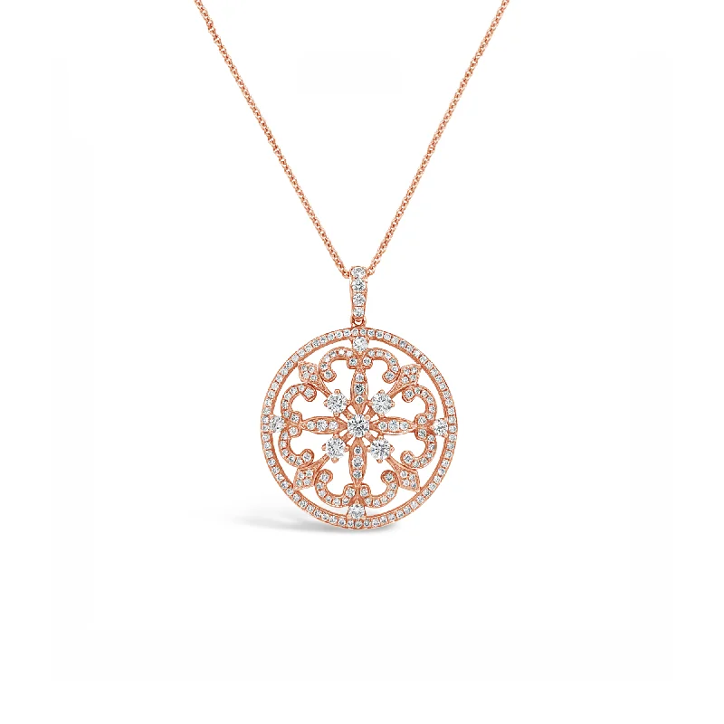 Color Changing Necklaces-Diamond Pave Classic Amulet Pendant