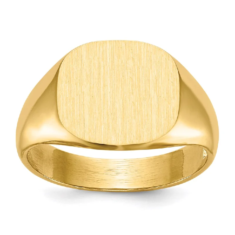 Custom Ring Sets for Women-10K Yellow Gold 12.0x13.5mm Open Back Men's Signet Ring