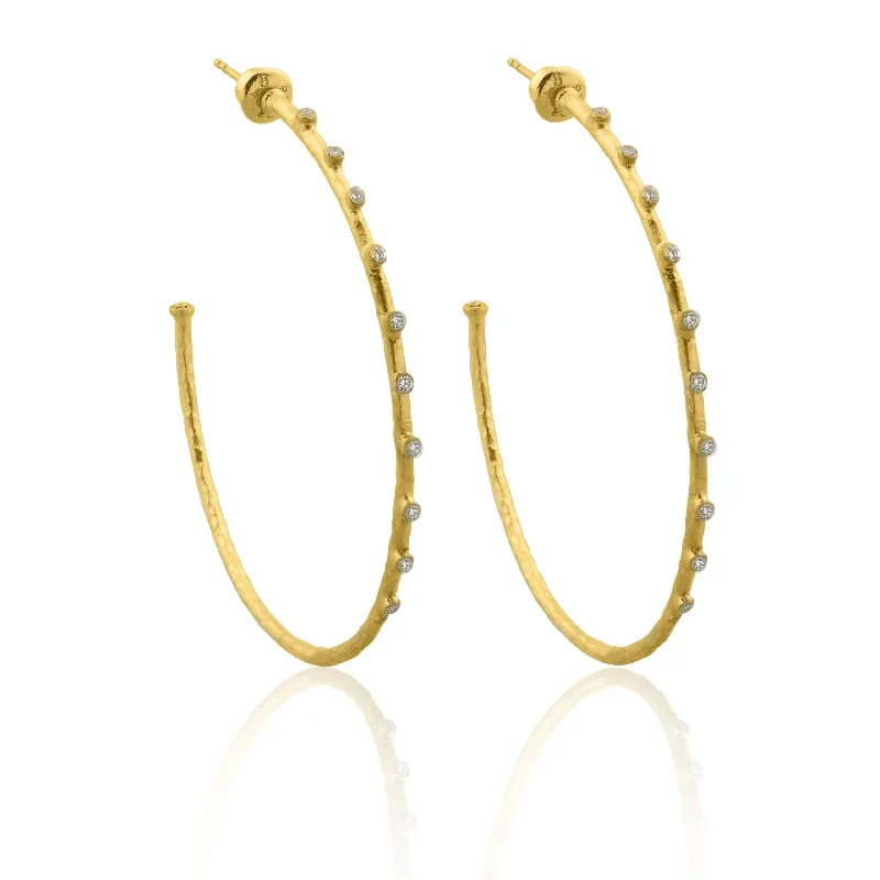 Silver Drop Earrings for Women-PRE-ORDER: Lika Behar 55mm "Dima" Hoop Earrings