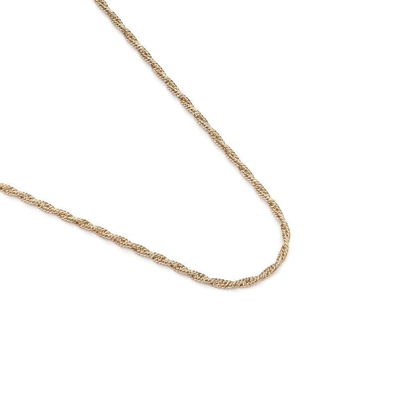 Thin Necklaces-Gold Plated 20 Inch Rope Chain Necklace