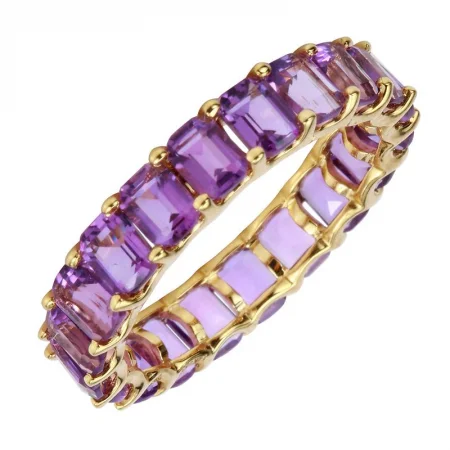 Large Crystal Drop Earrings-Petite Gold Amethyst Full Eternity Ring