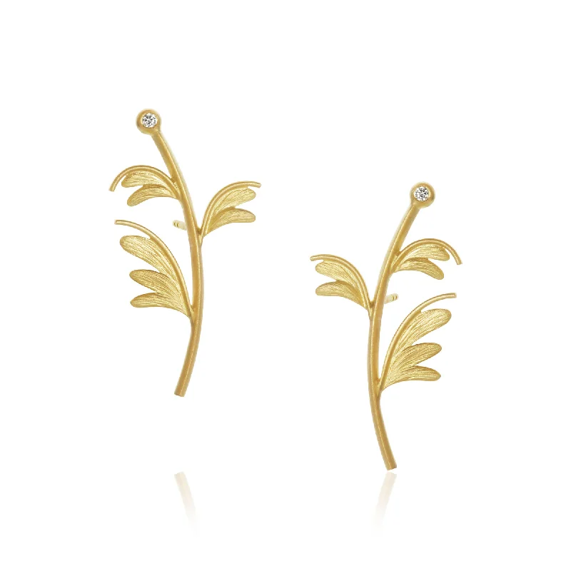 Silver Drop Earrings for Women-Aura 18K Gold Earrings w. Diamonds