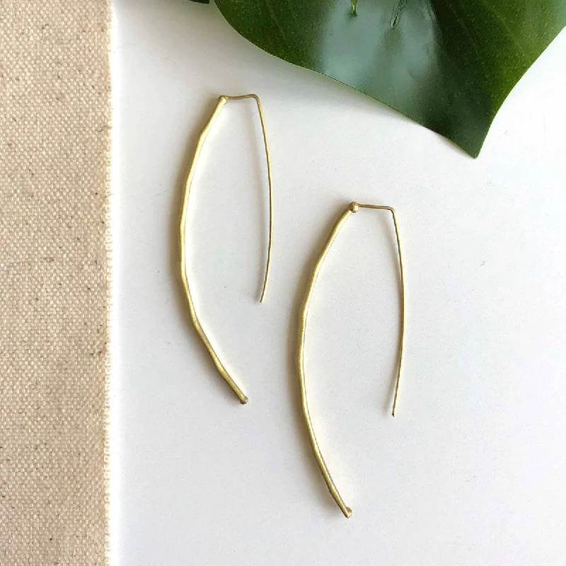 Simple Crystal Stud Earrings-Leila Linear Earrings