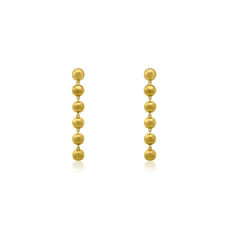 Classic Pearl Drop Earrings-Gold Ball Dangle Earrings