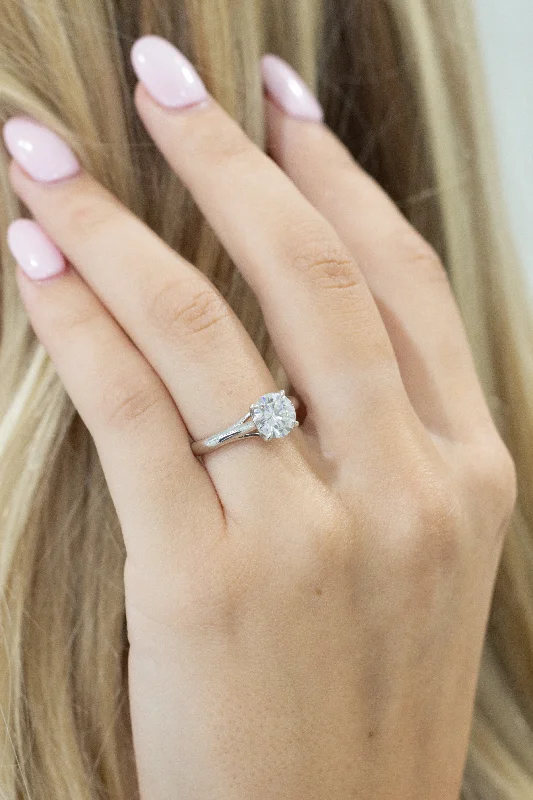 Unique Engagement Rings with Birthstones-Vivian ~ Round