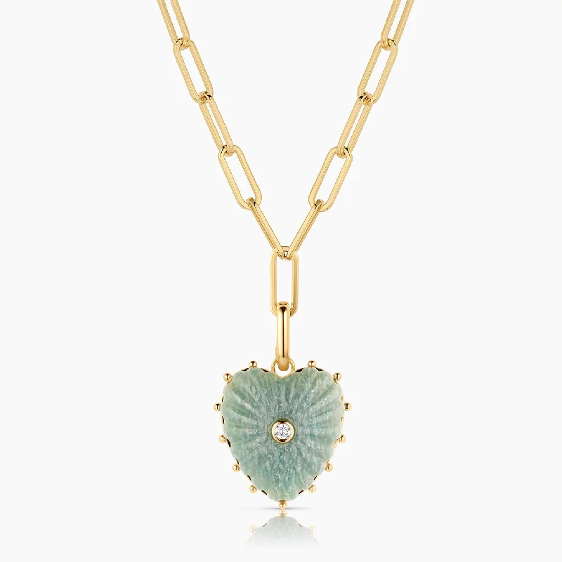 Antique Necklaces-Malene Amazonite Clip Necklace