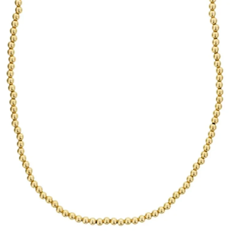 Gold Necklaces-Yellow Gold Filled 4mm Beaded Necklace