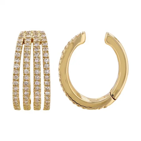 Chic Hoop Earrings-4-Bar Diamond Ear Cuff