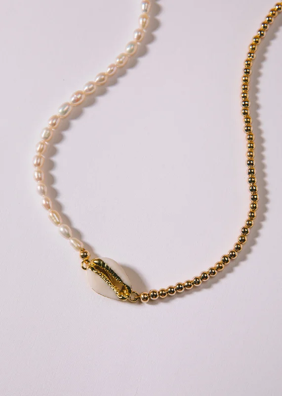 Mixed Metal Necklaces-Bondi Pearl Necklace