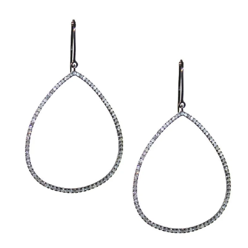 Crystal Dangle Earrings for Women-Mary Teardrop Earrings Silver