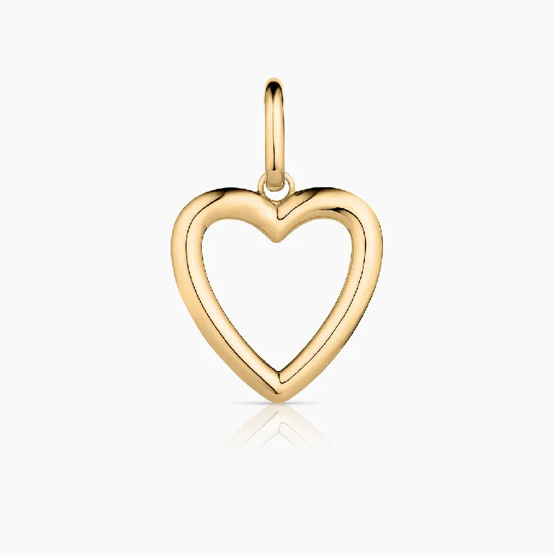 Trendy Gold Necklaces-Open Heart Clip Charm