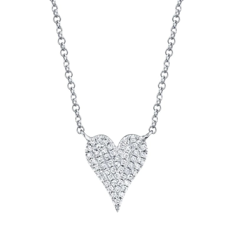 Adjustable Pendant Chain Necklaces-Shy Creation 'Amor' Diamond Pave Heart Necklace - Extra Small