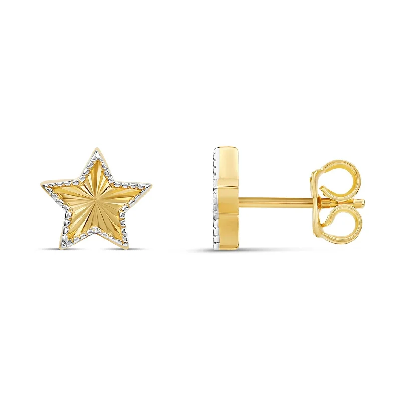 Designer Gemstone Earrings for Women-Fluted Star Studs