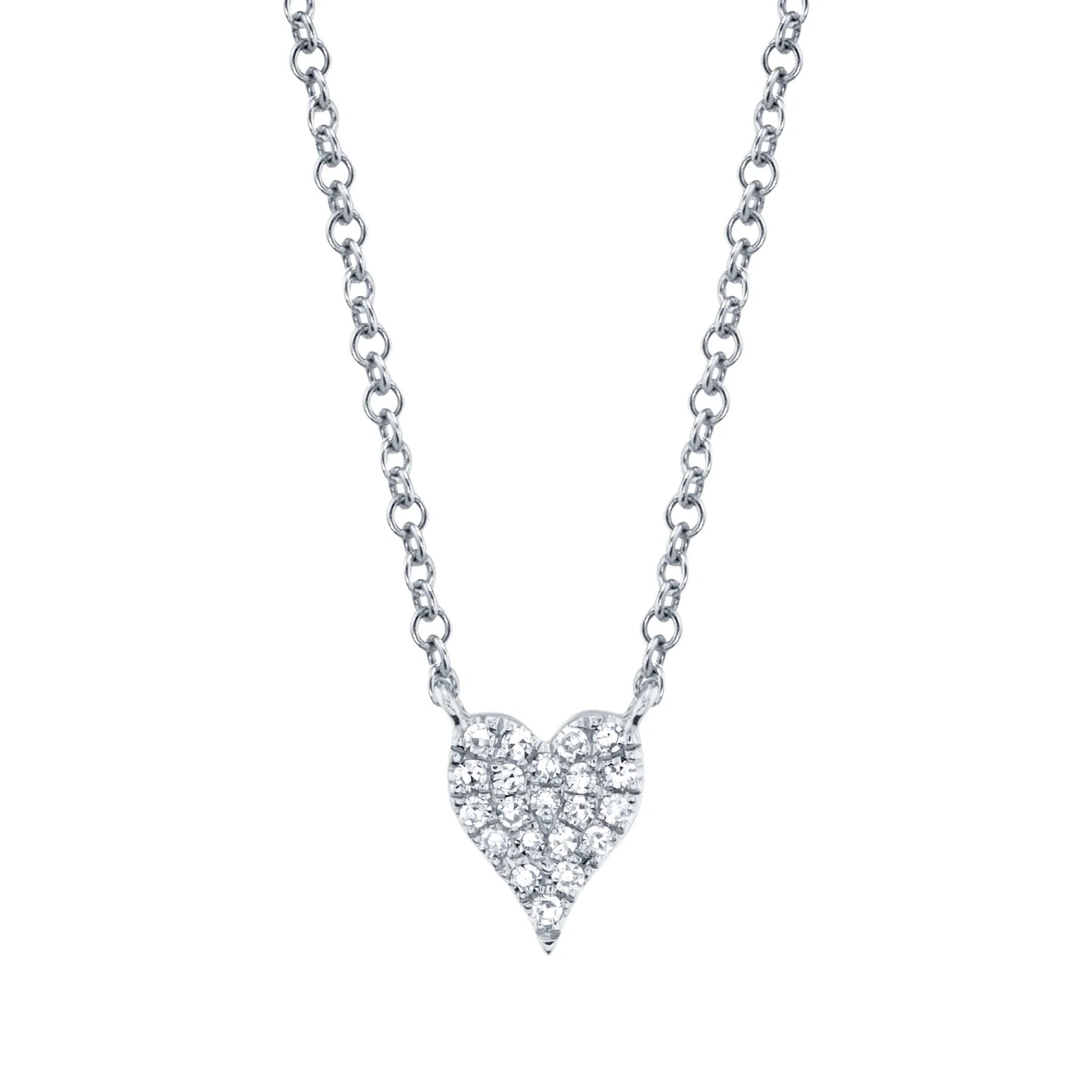 Simple Pendant Necklaces-Shy Creation 'Amor' Diamond Pave Heart Necklace - Mini