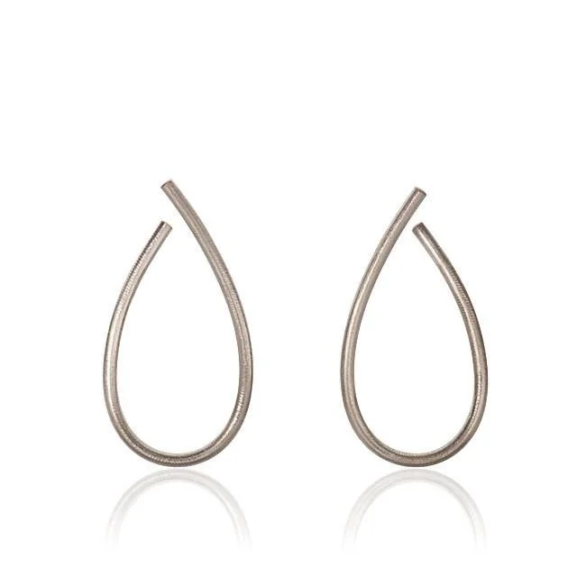 Trendy Gemstone Drop Earrings-Large Kharisma 18K Whitegold Earrings