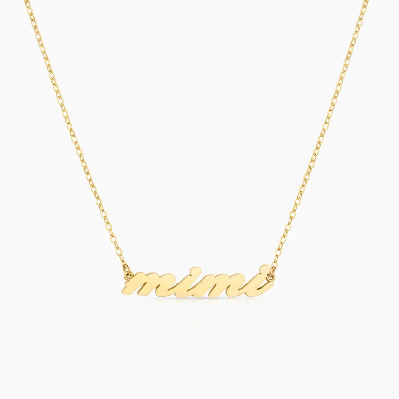 Wedding Necklaces-14k Fine Mimi Script Necklace