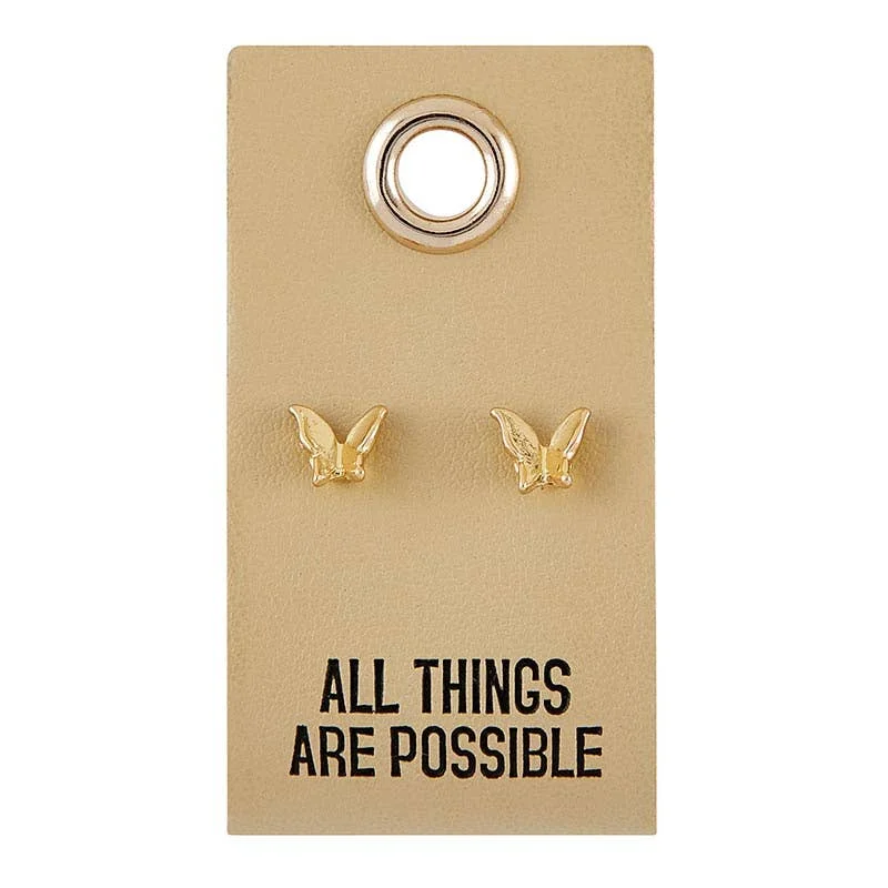 Custom Drop Earrings-All Things are Possible - Butterfly Earrings