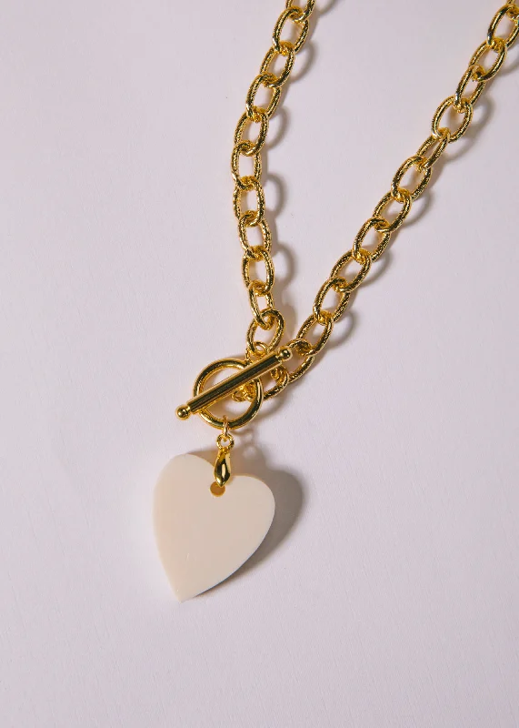 Custom Birthstone Necklaces-Bone Heart Necklace