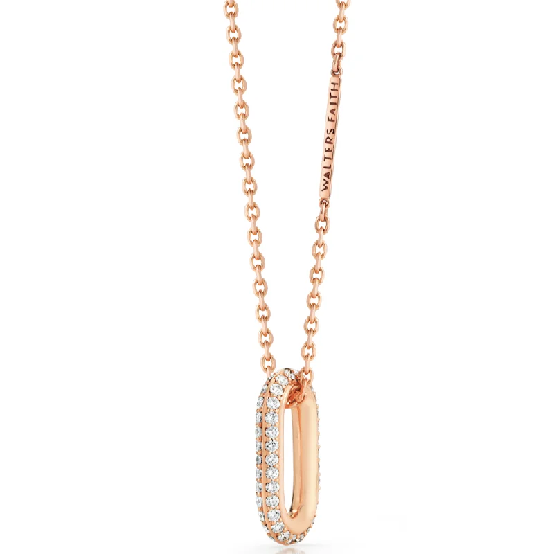 DIY Necklaces-Walters Faith 'SAXON' Rose Gold & Pave Diamond Link Necklace