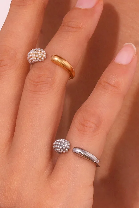 Custom Vintage Wedding Rings-Pearly Wrap Midi Ring