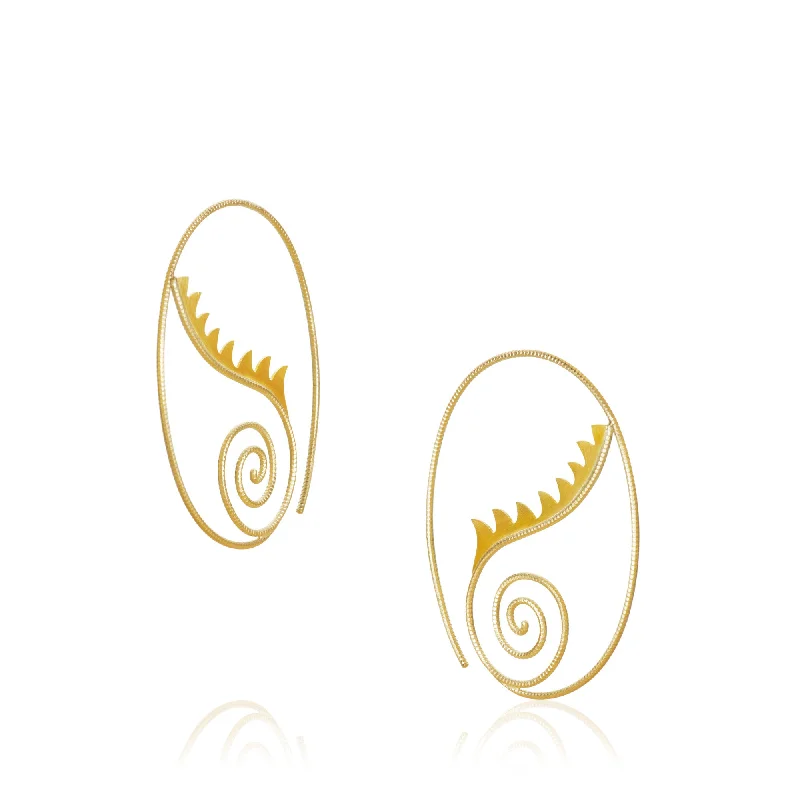 Silver and Gold Earrings for Women-Thera small 18K Gold Earrings