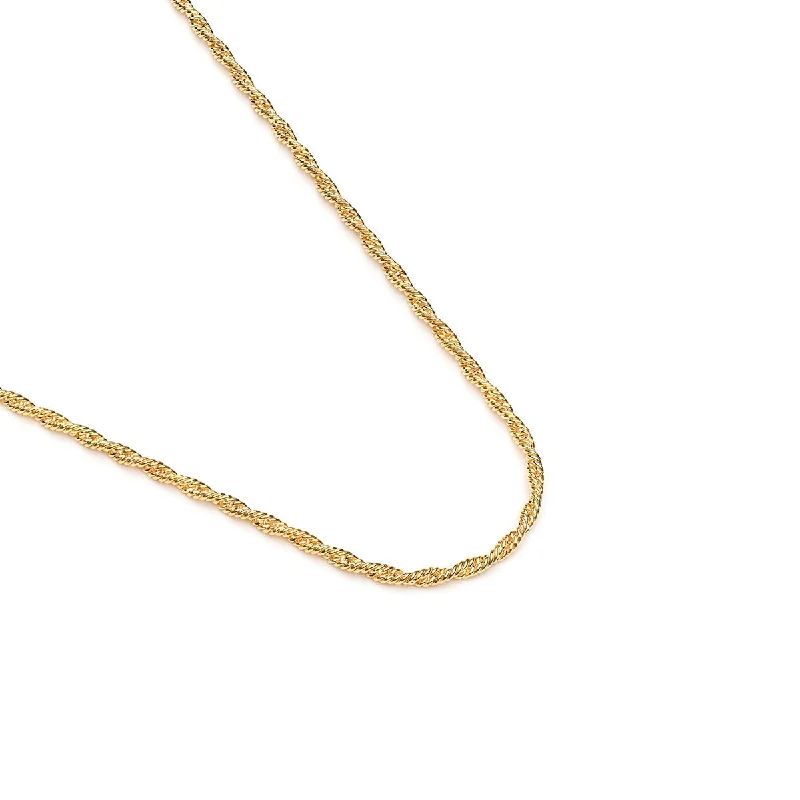 Chunky Necklaces-Gold Plated 18 Inch Rope Chain Necklace