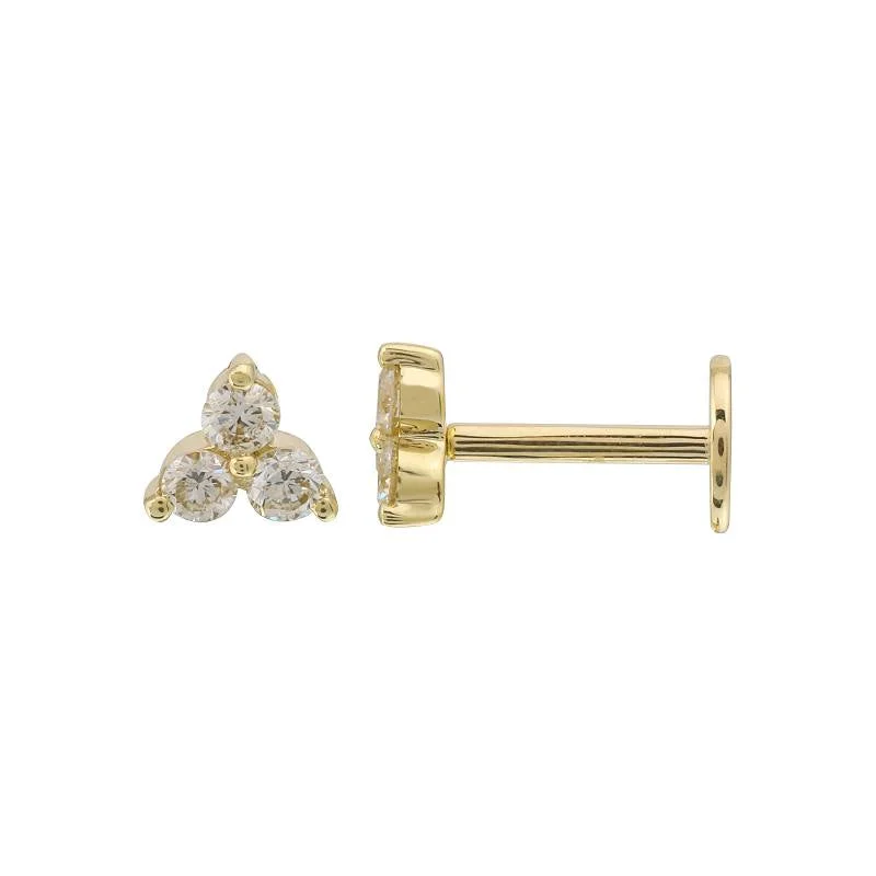 Elegant Crystal Earrings for Women-Trio set Flat Back Studs