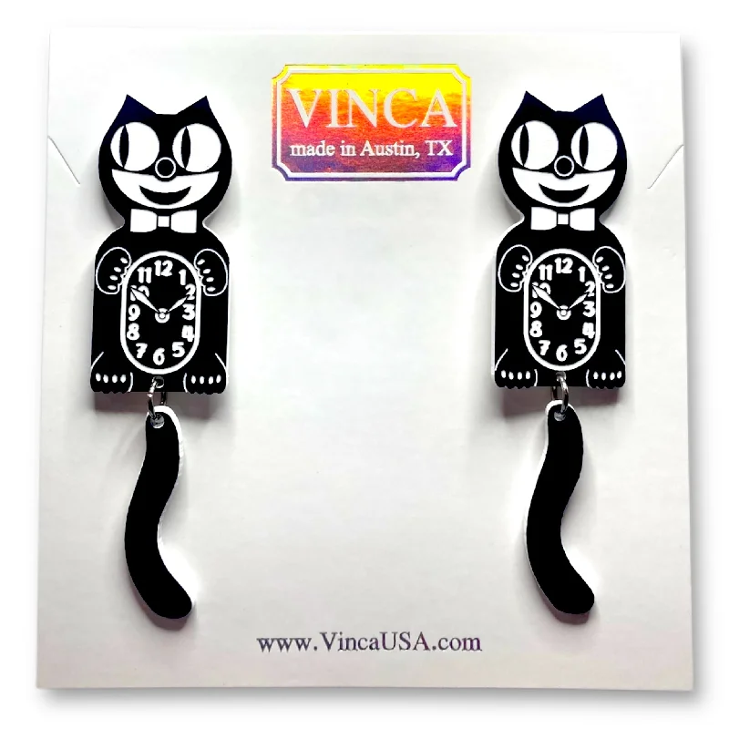 Sparkling Crystal Earrings-Cat CLAW-K Earrings Officially Licensed Kit-Cat Klock ® (regular sized)