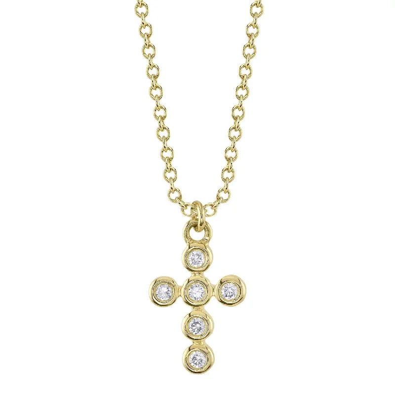 Fashionable Necklaces-Shy Creation Diamond Bezel Cross Necklace