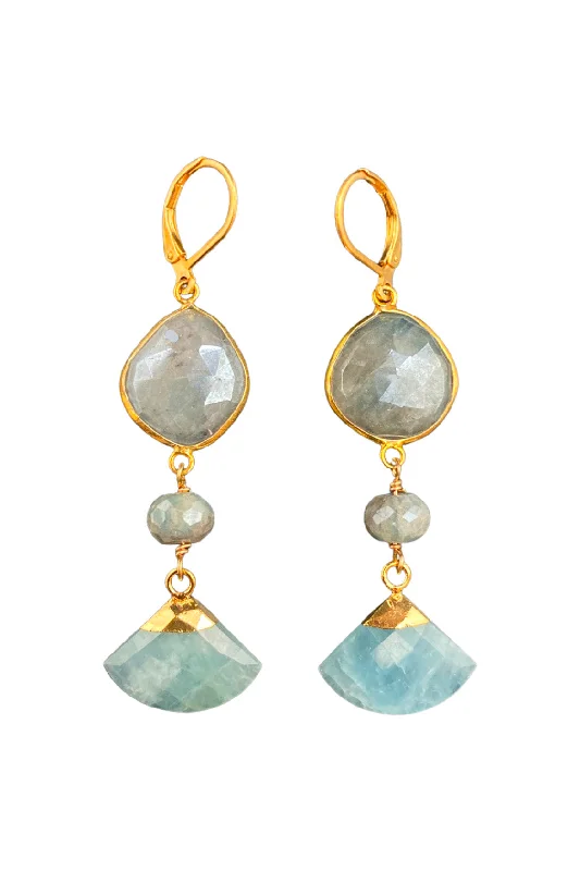 Large Crystal Earrings-Aquafina Earrings