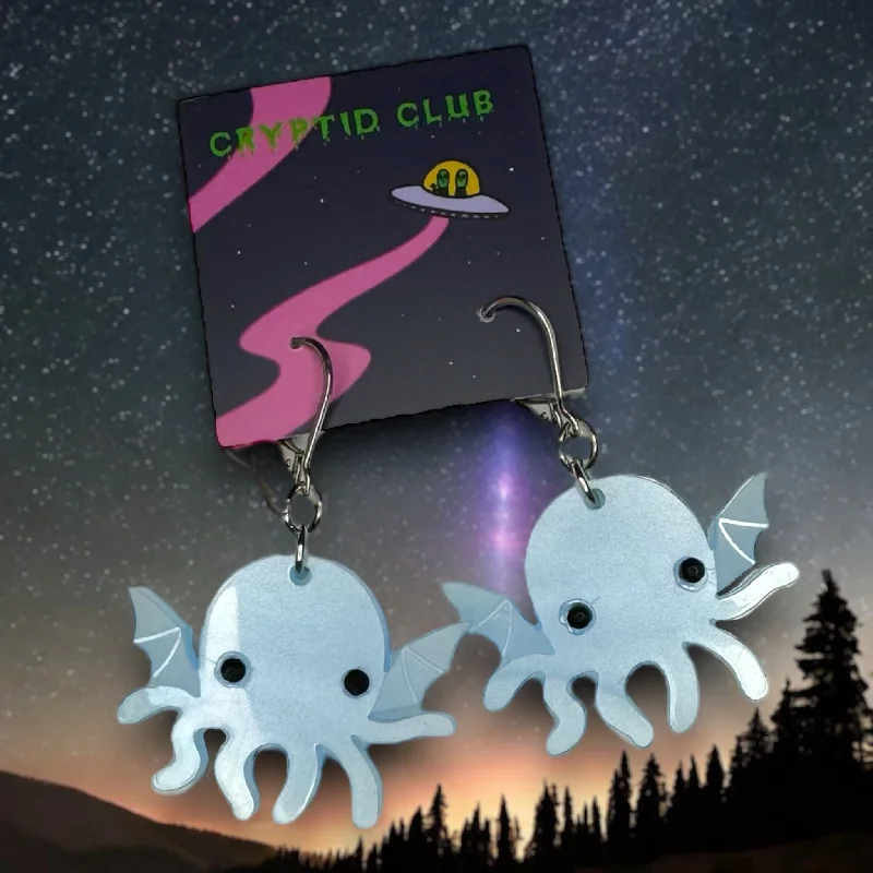 Modern Gemstone Earrings-Cryptid Club Cthulhu Earrings