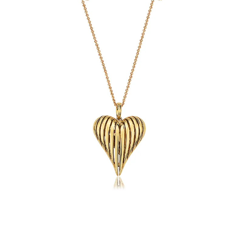 Ruby Necklaces-Angel Heart Small Gold Pendant