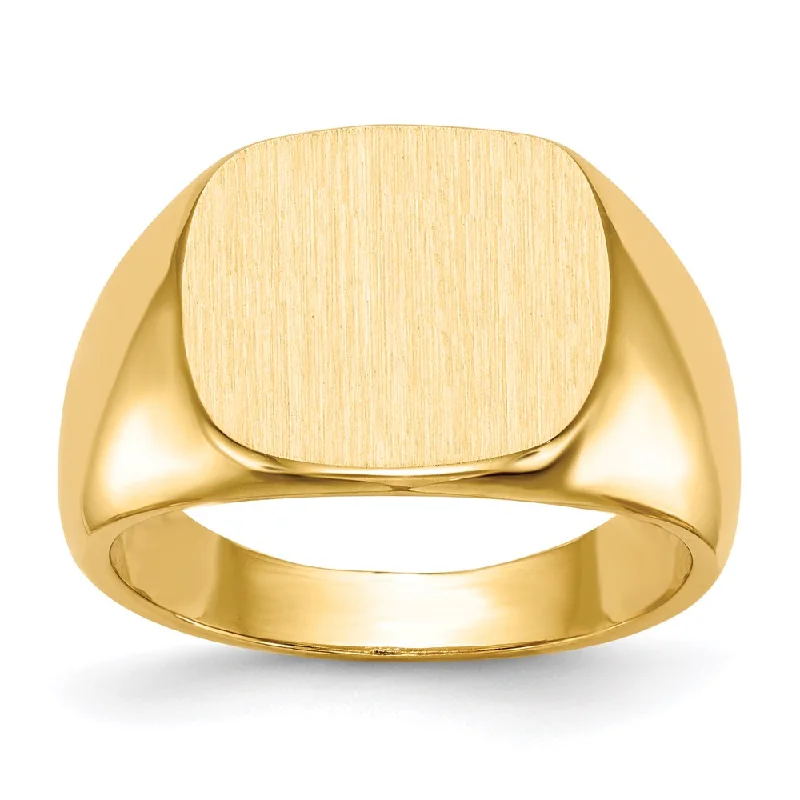 Personalized Men’s Wedding Bands with Gemstones-18k Yellow Gold Men's Signet Ring