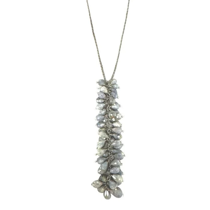 Pearls And Gold Necklaces-ANN LIGHTFOOT - COLUMN CLUSTER SILVERITE NECKLACE