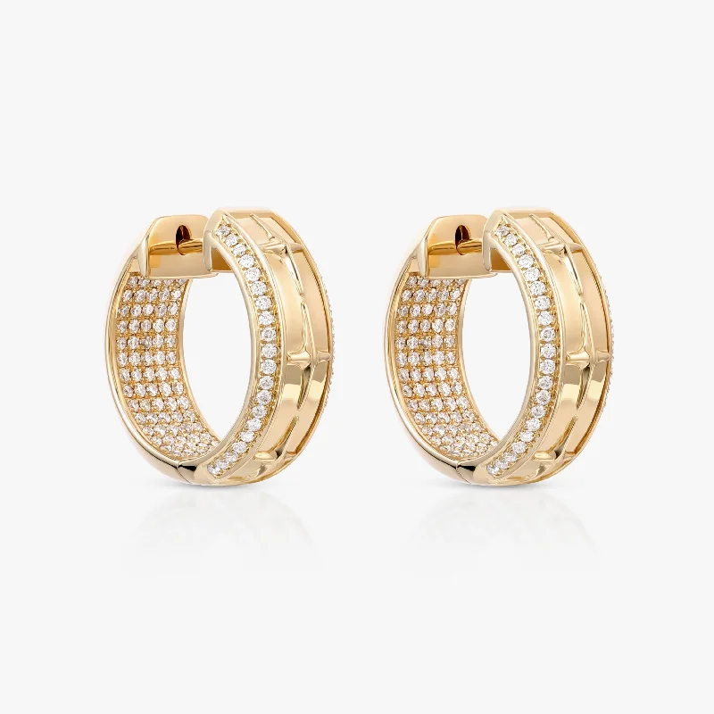 Sparkling Pearl Earrings-Elara Diamond Hoops