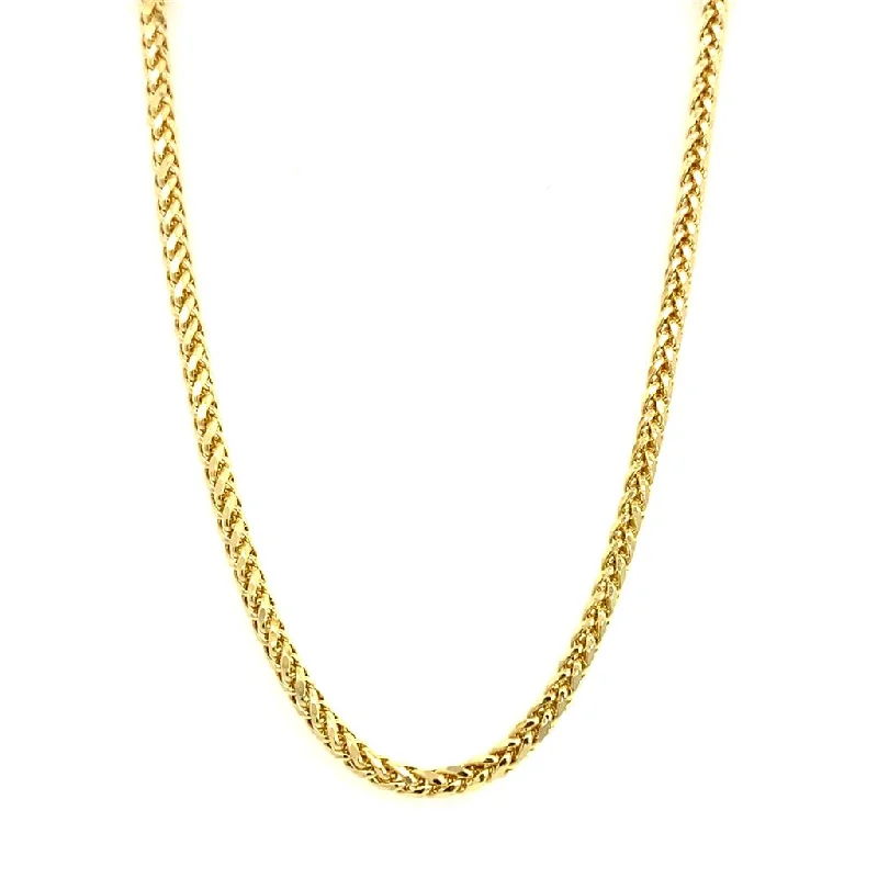 Heart Necklaces-14K Yellow Gold 2.5mm Semi-Solid Palm Chain Necklace