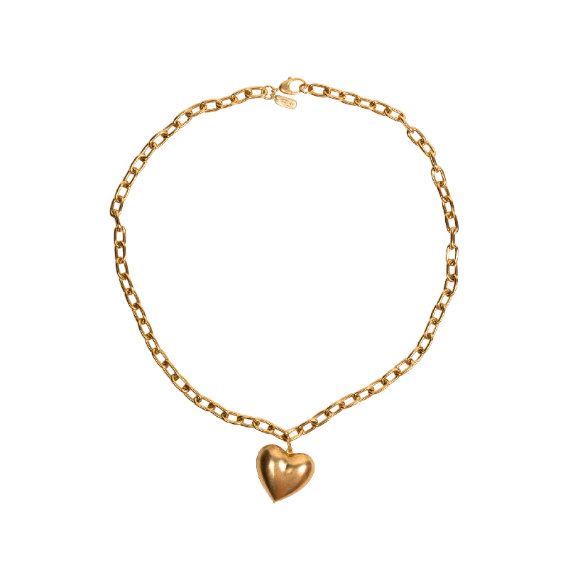 Love Necklaces-Vintage Gold Heart Necklace