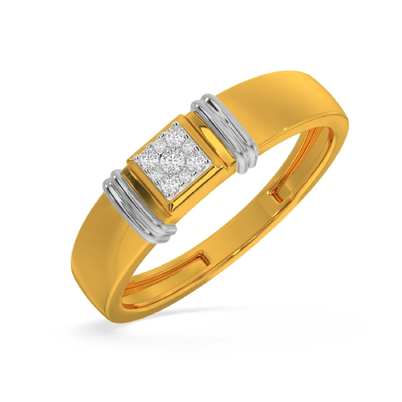 Two-Tone Engagement Rings-Cushion Band For Him