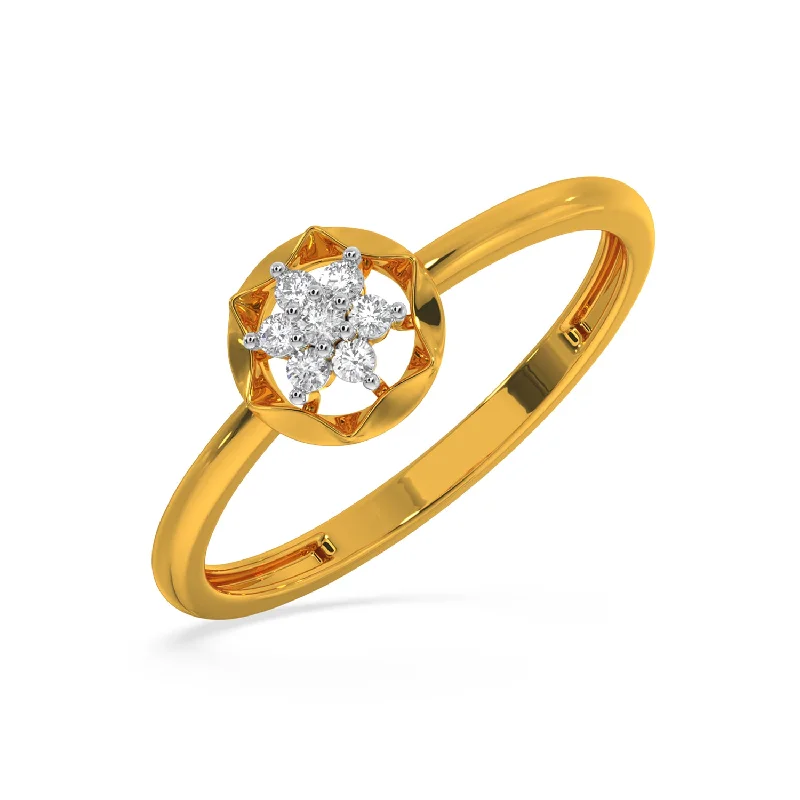 Affordable Gemstone Wedding Rings-Floret Cluster Ring