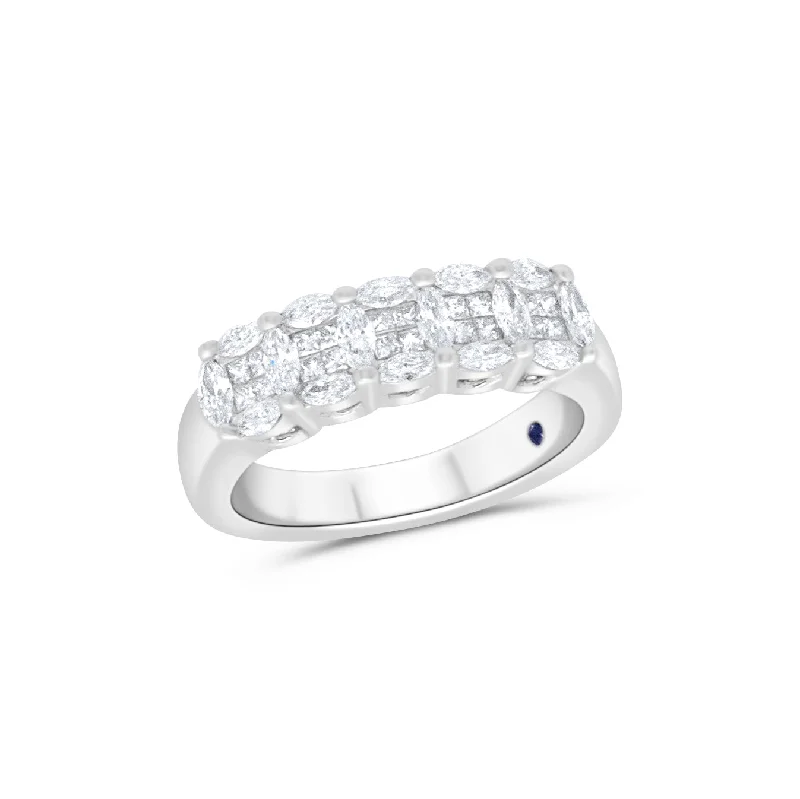 Custom Birthstone Wedding Bands for Her-Diamond Ring - 02990