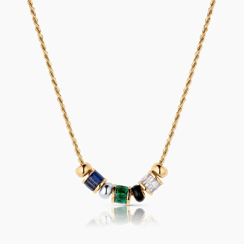 Custom Birthstone Pendant Necklaces-Dalí Green Necklace