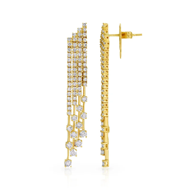 Classic Drop Earrings for Women-Diamond Cascade Earrings