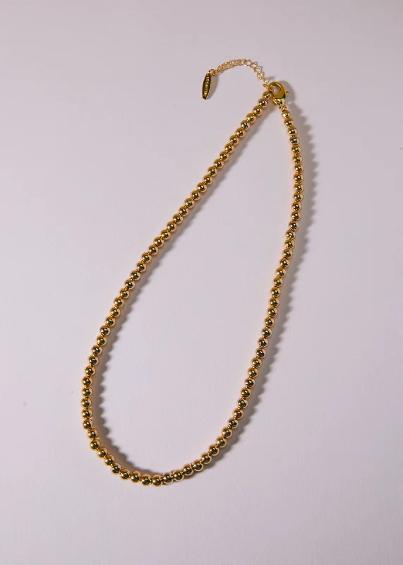 Fashion Necklaces-Gold Ball Necklace