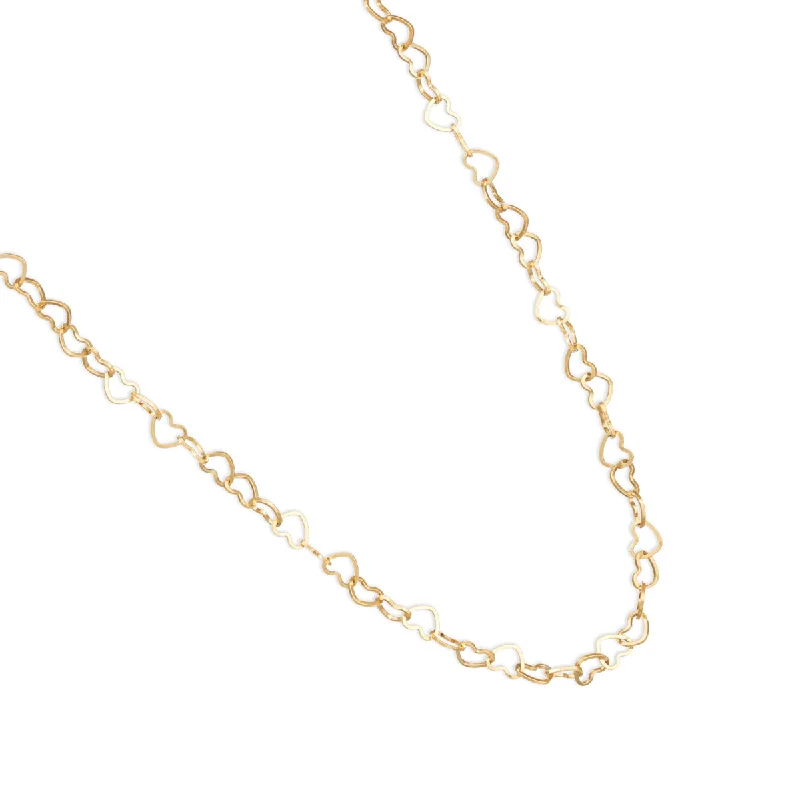 Trendy Necklaces-Gold Hearts Chocker Necklace