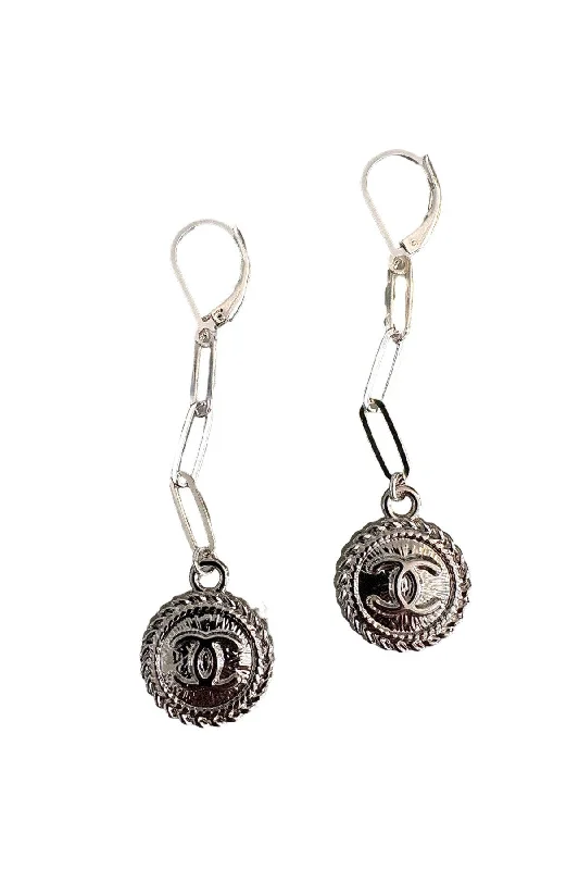 Bohemian Hoop Earrings-CC Silver Coin Earrings